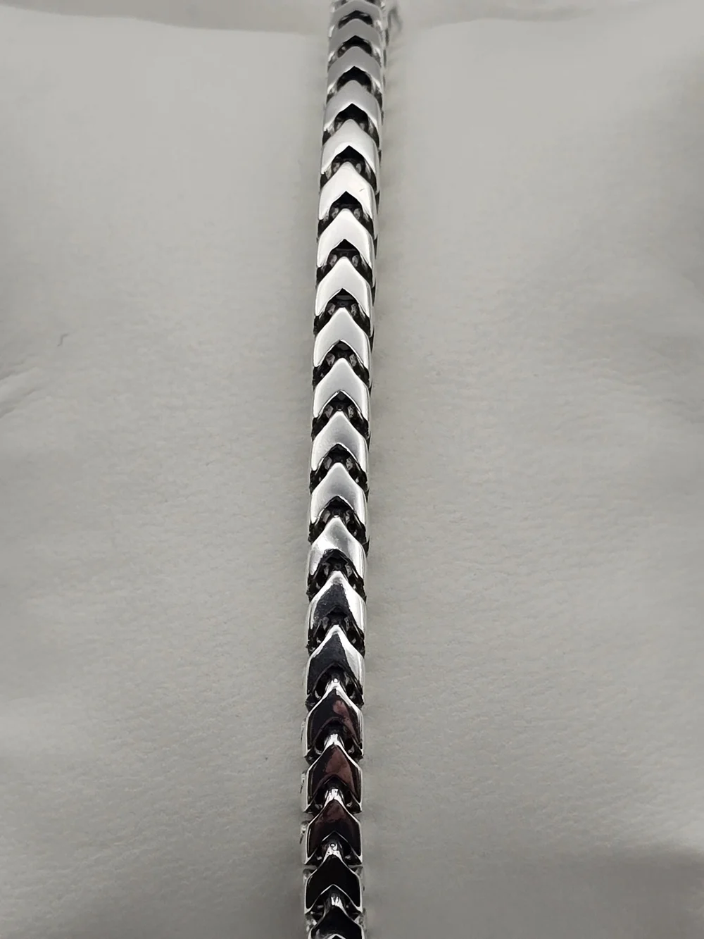 Rhodium Over Sterling Silver 925 Franco Bracelet
